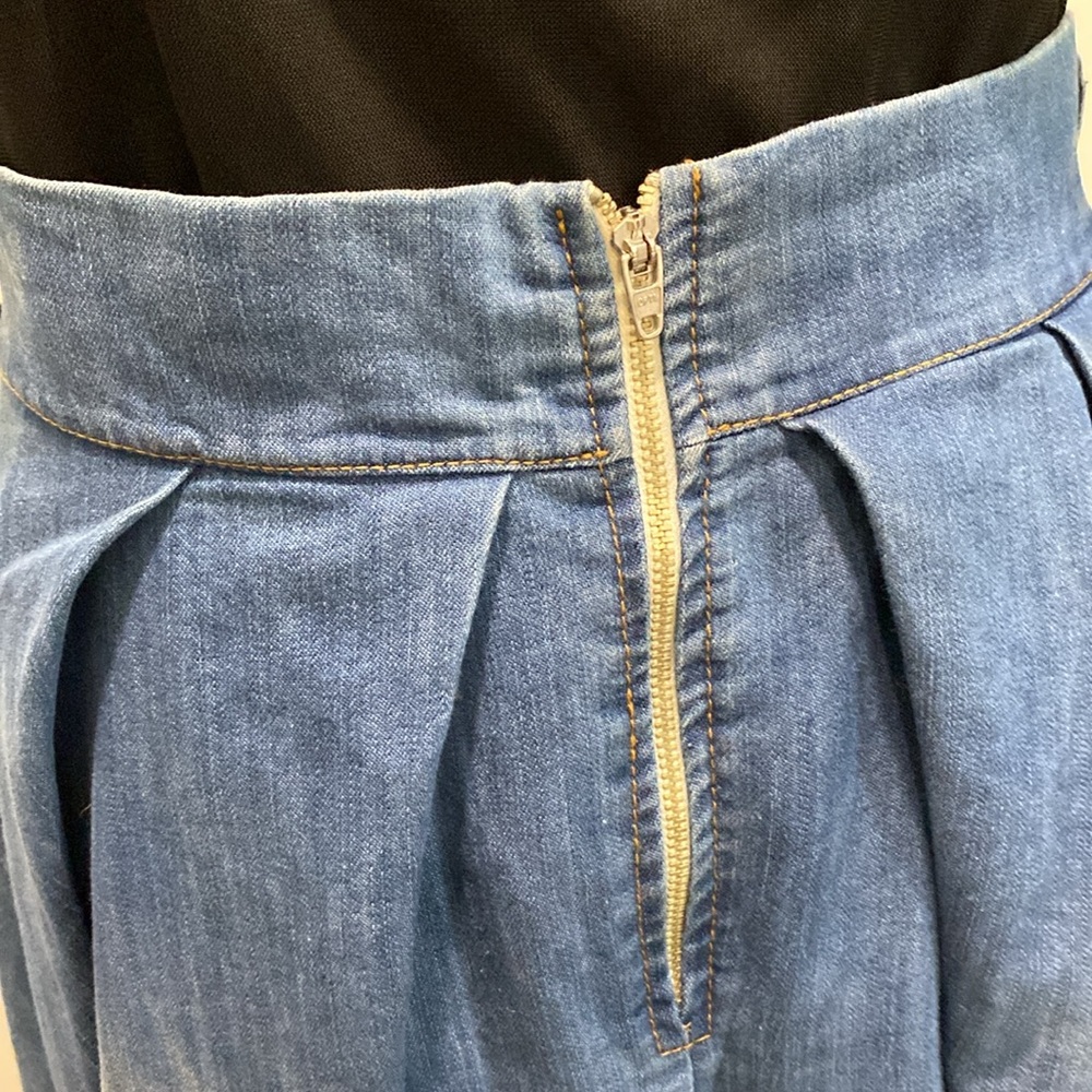 Elegant Blue A-Line Skirt - Picture 9 of 15